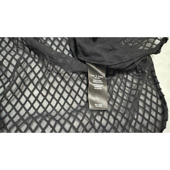 Rag & Bone Women's Lila Burnout Button-Up Shirt Black Size M - Picture 12 of 12